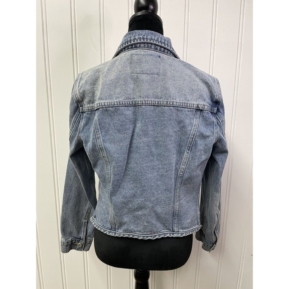 BlankNYC Women's Destructed Jean Jacket Size Medium Low Rider‎ - Picture 4 of 10